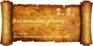 Kaldenecker Viktor névjegykártya